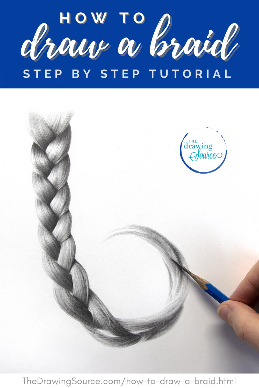 how to draw a realistic braid