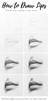how to draw lips easy step by step