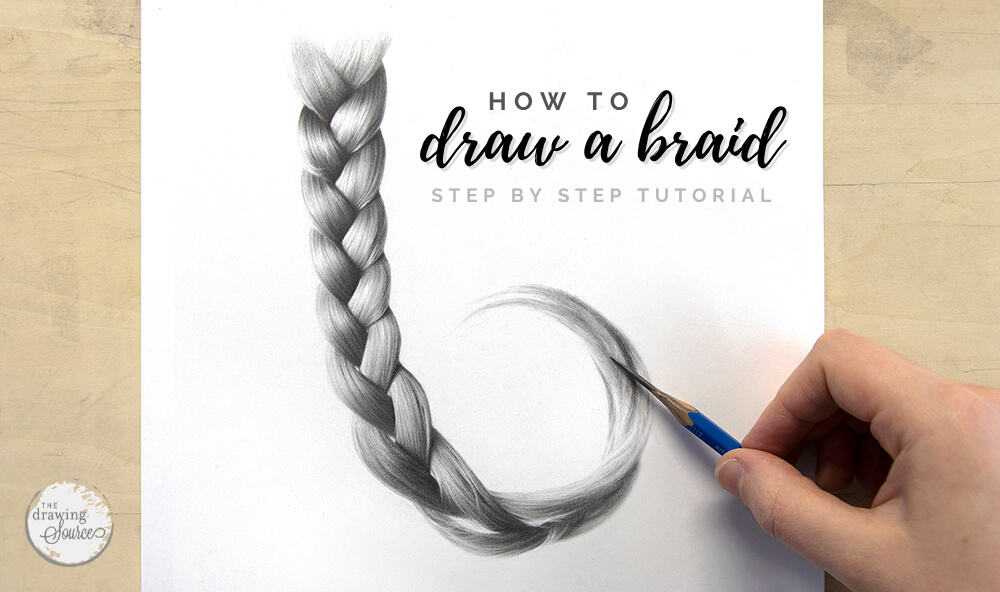 Learn how to draw a braid realistically using graphite pencils in this step by step drawing tutorial from The Drawing Source